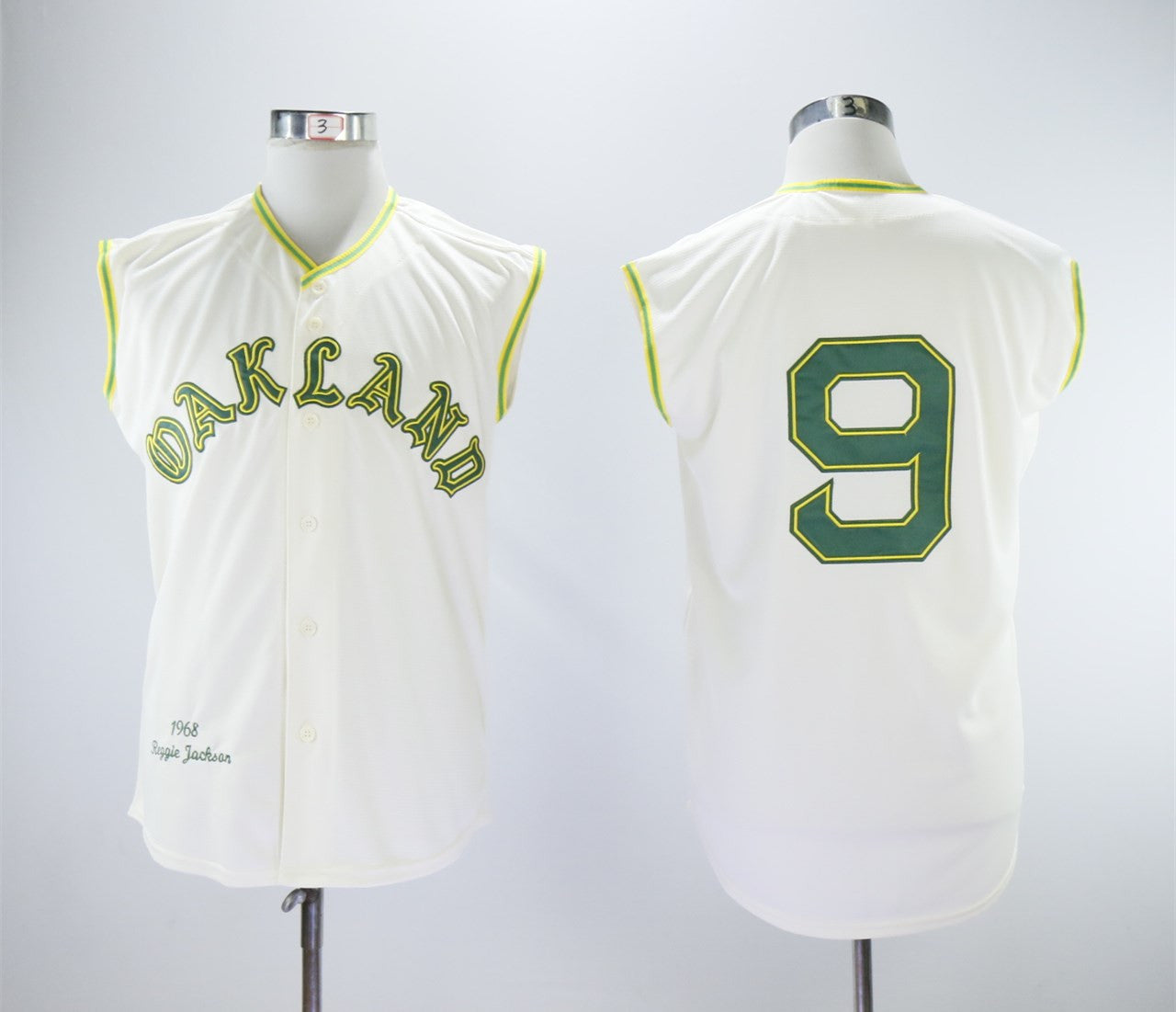 Reggie Jackson Oakland Athletics cream Throwback jersey