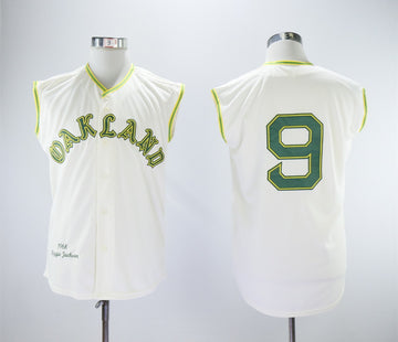 Reggie Jackson Oakland Athletics cream Throwback jersey