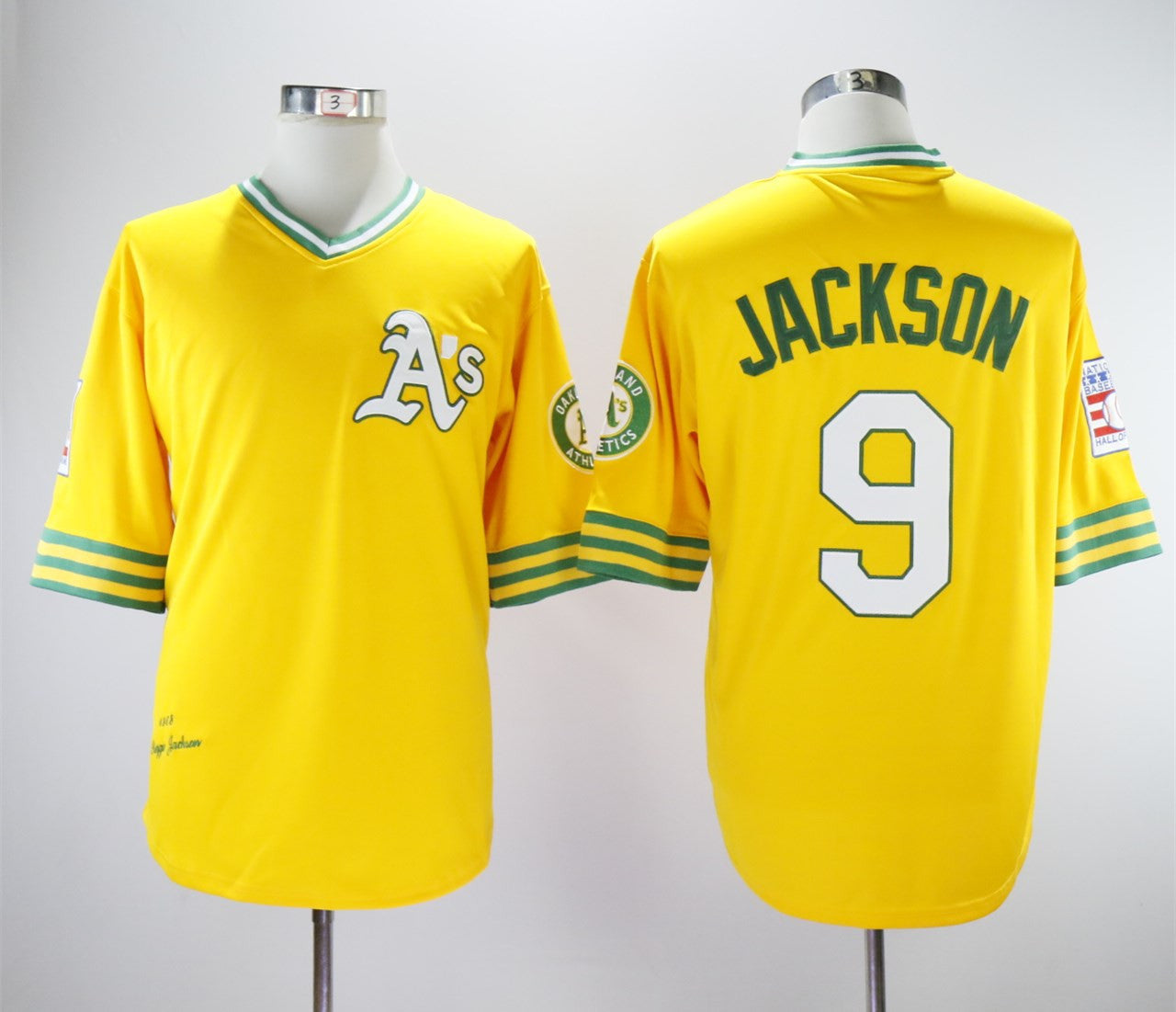 Reggie Jackson Oakland Athletics yellow jersey