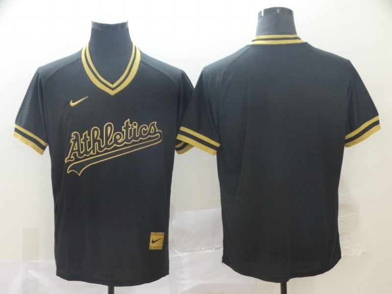 Blank Black Oakland Athletics gold Legend jersey