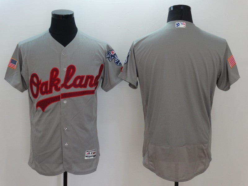 Custom Oakland Athletics grey Fashion jersey