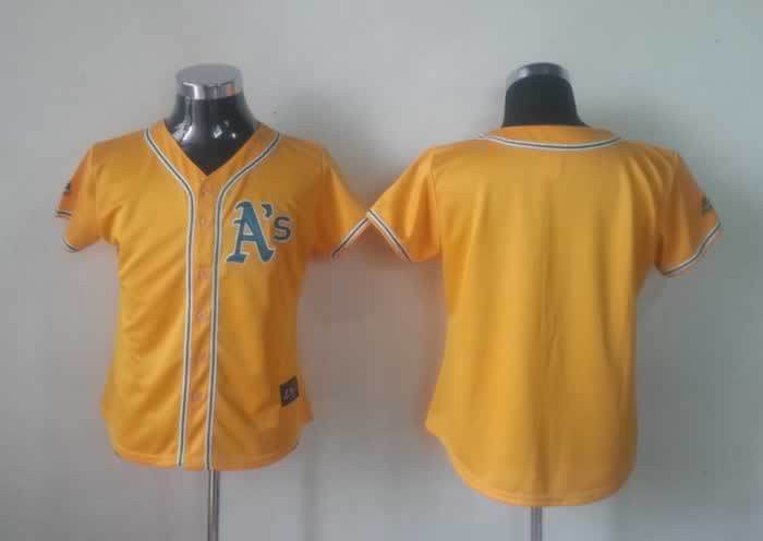 Custom Oakland Athletics yellow jersey