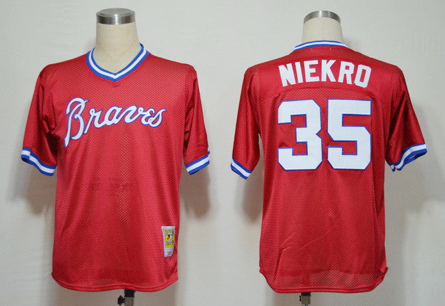 Phil Niekro Atlanta Braves red jersey