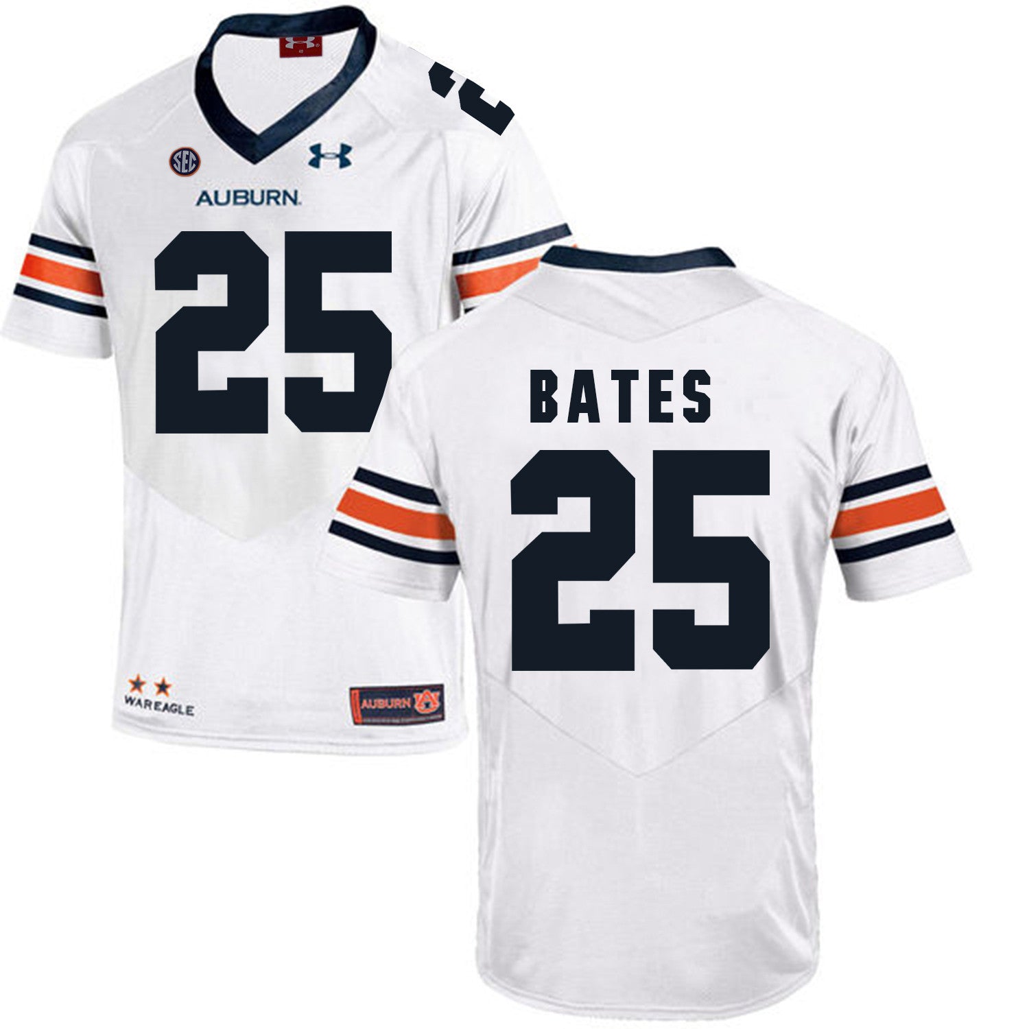 Daren Bates Auburn Tigers white jersey