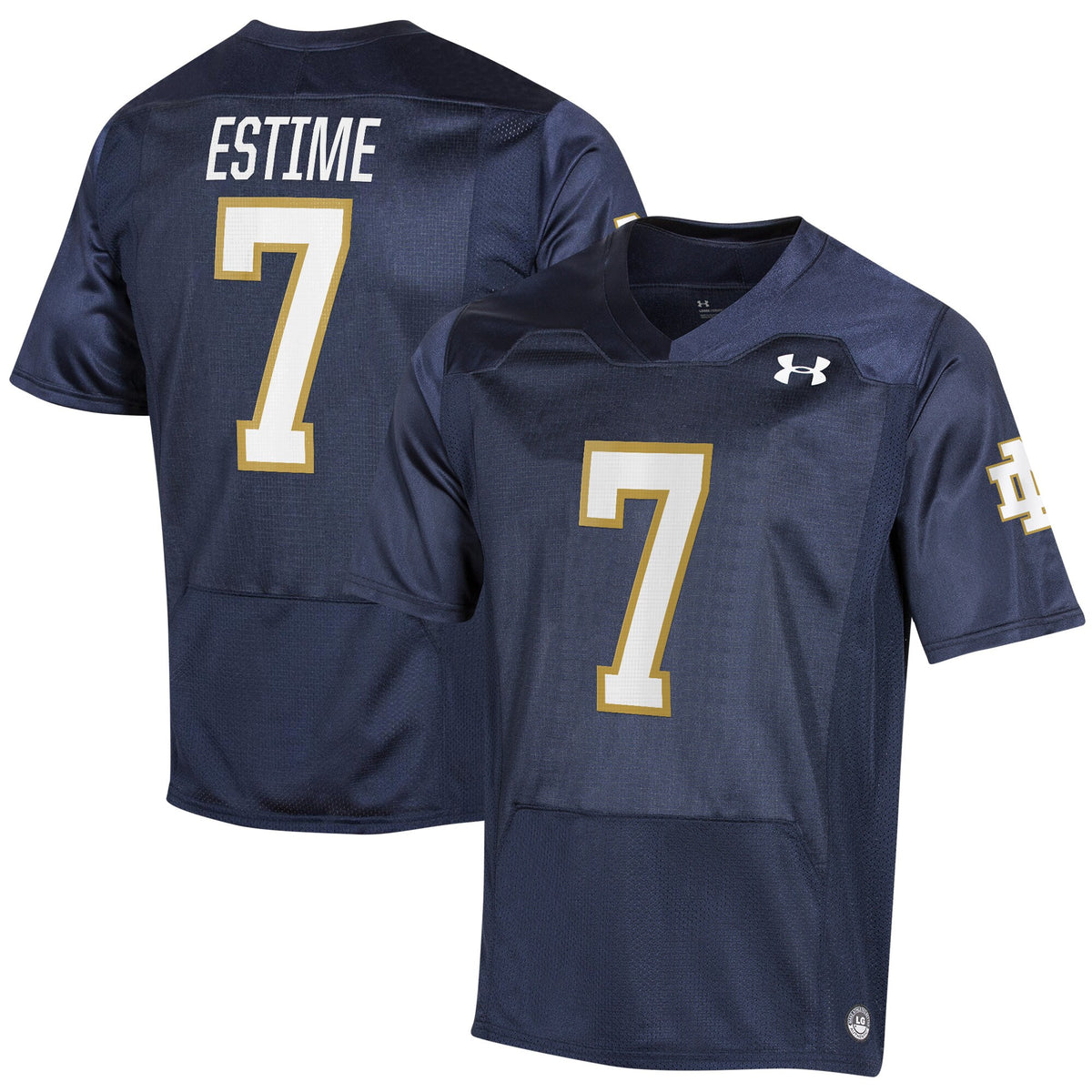 Audric Estime Under Armour Notre Dame Fighting Irish navy jersey