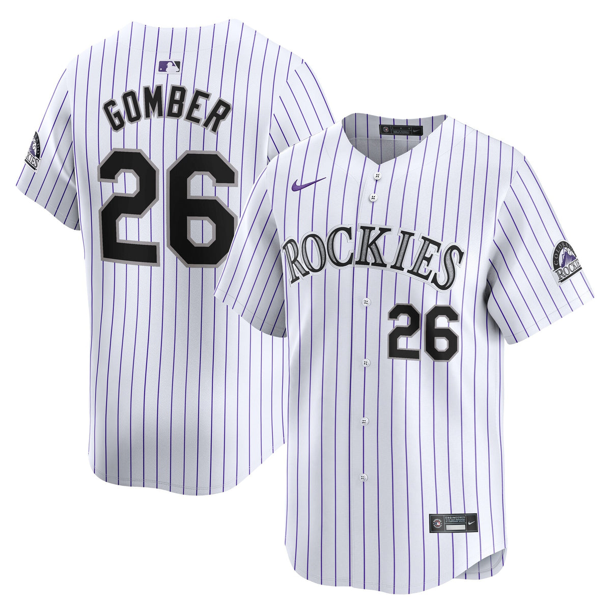 Austin Gomber Colorado Rockies white Limited jersey