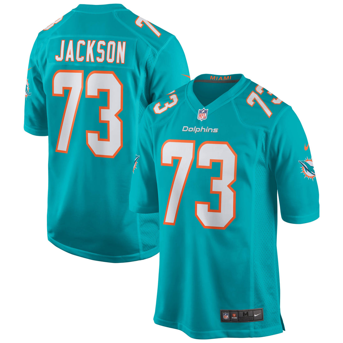 Austin Jackson Miami Dolphins aqua jersey