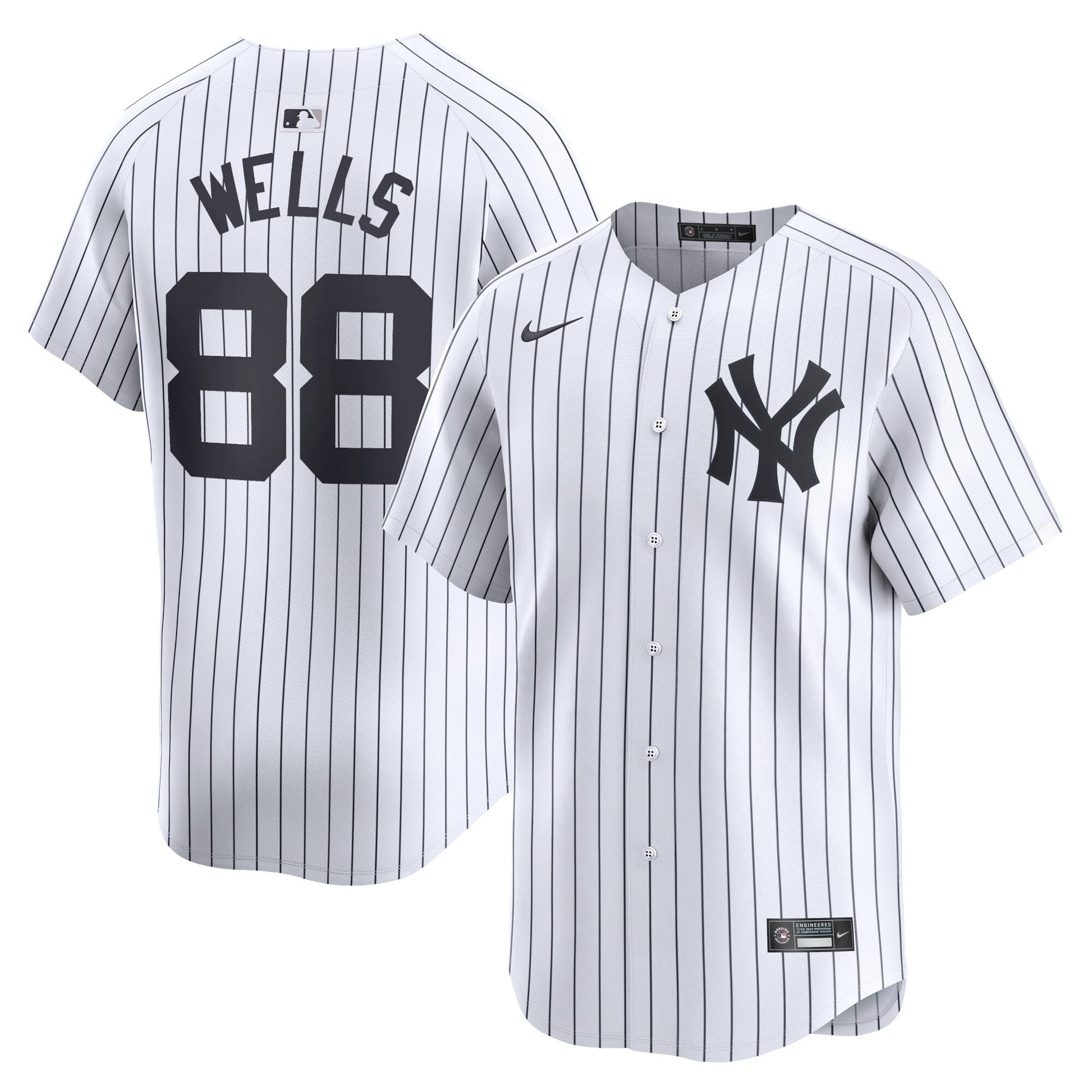 Austin Wells New York Yankees white Limited jersey