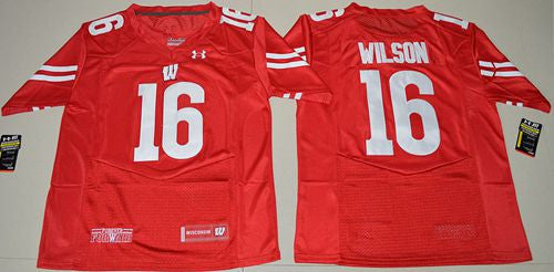 Russell Wilson Wisconsin Badgers red jersey