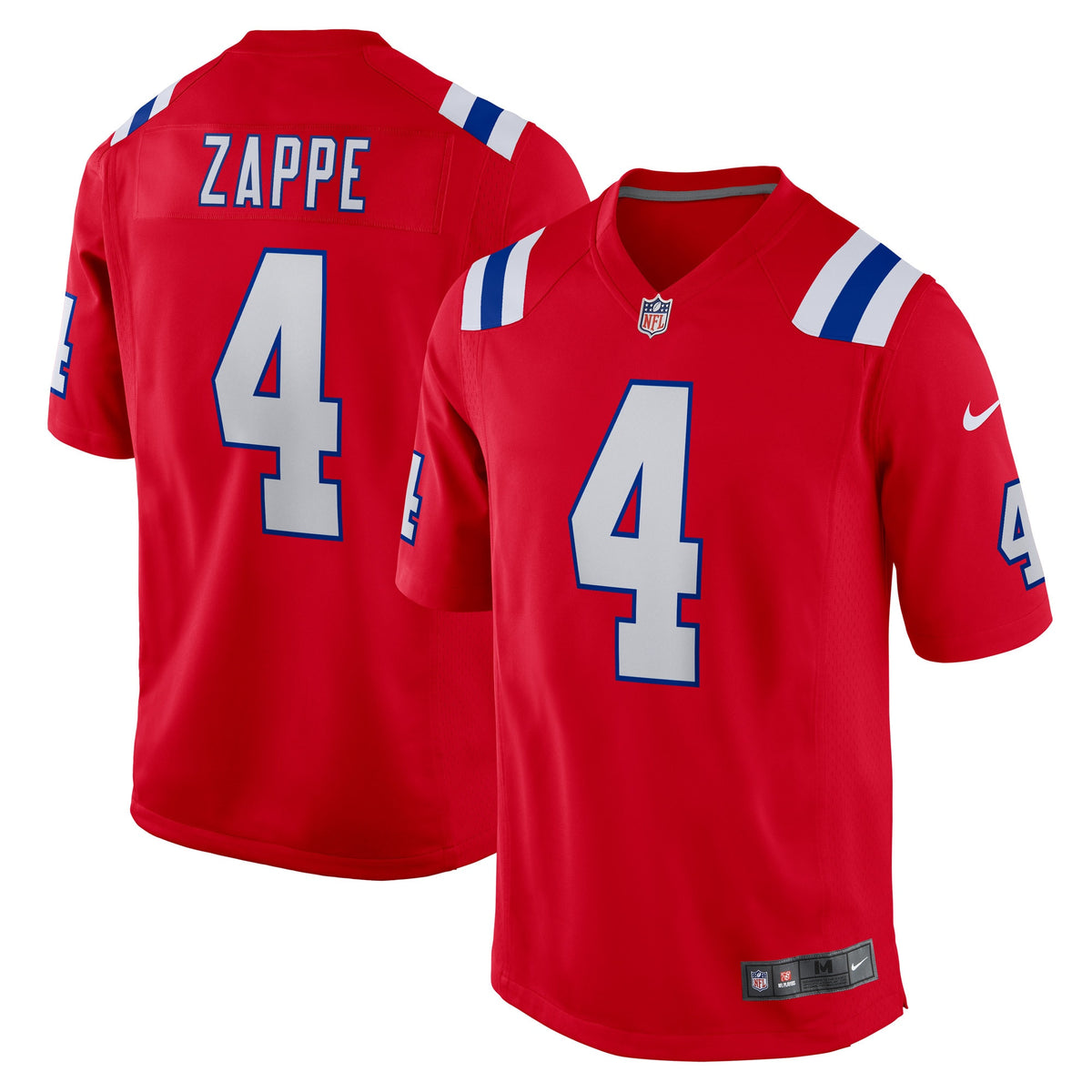 Bailey Zappe New England Patriots red Game jersey