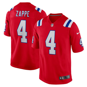 Bailey Zappe New England Patriots red Game jersey