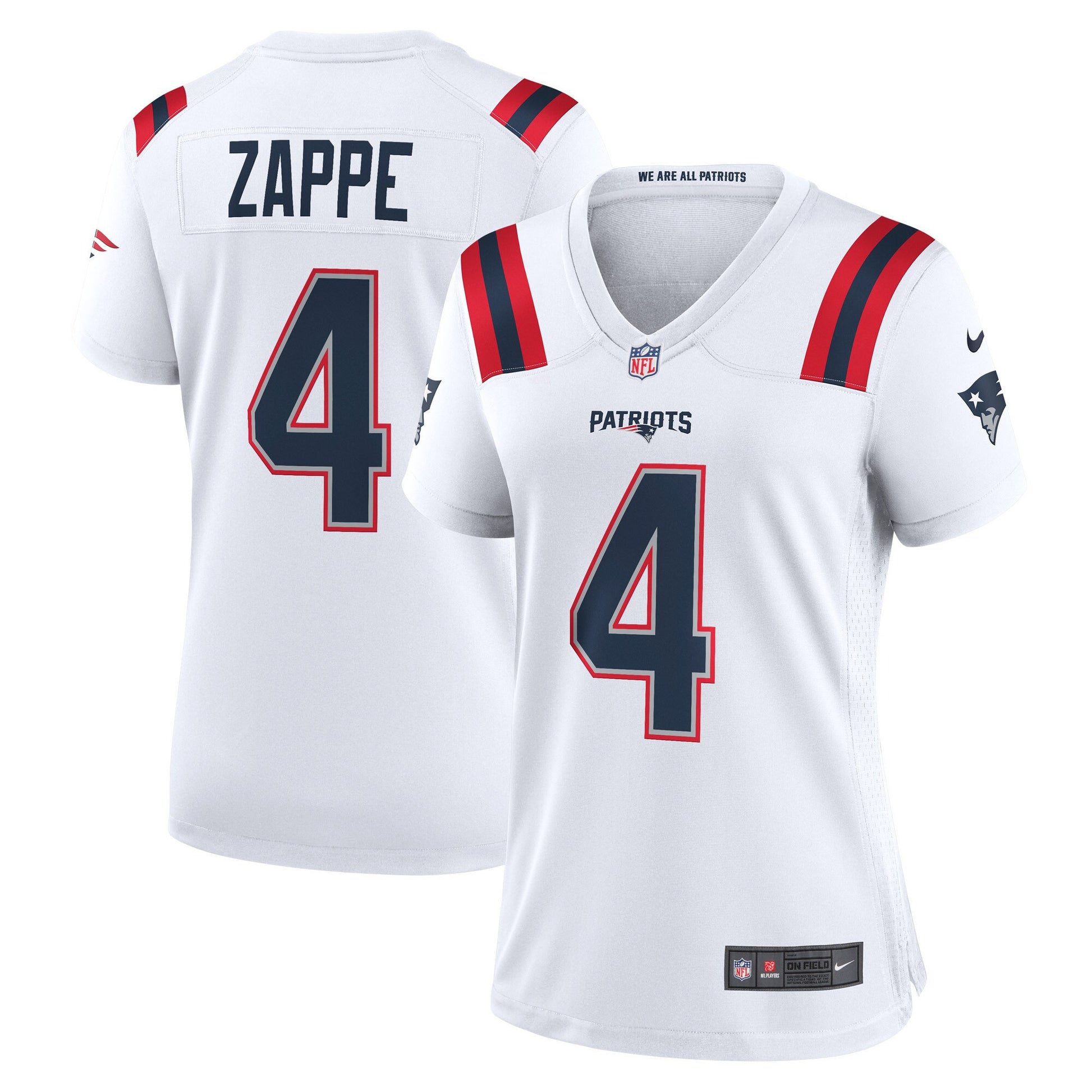 Bailey Zappe New England Patriots white Game jersey