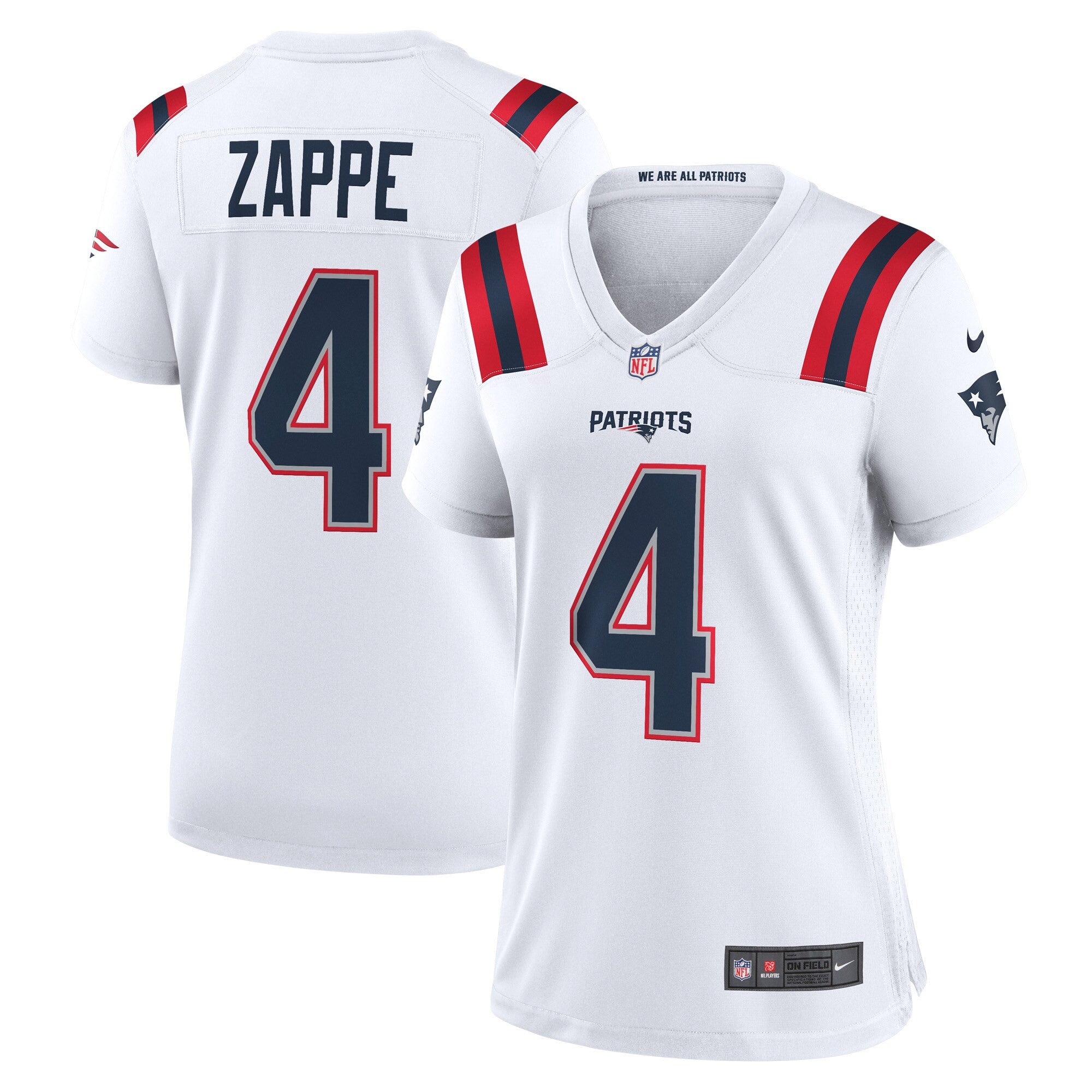 Bailey Zappe New England Patriots white Game jersey