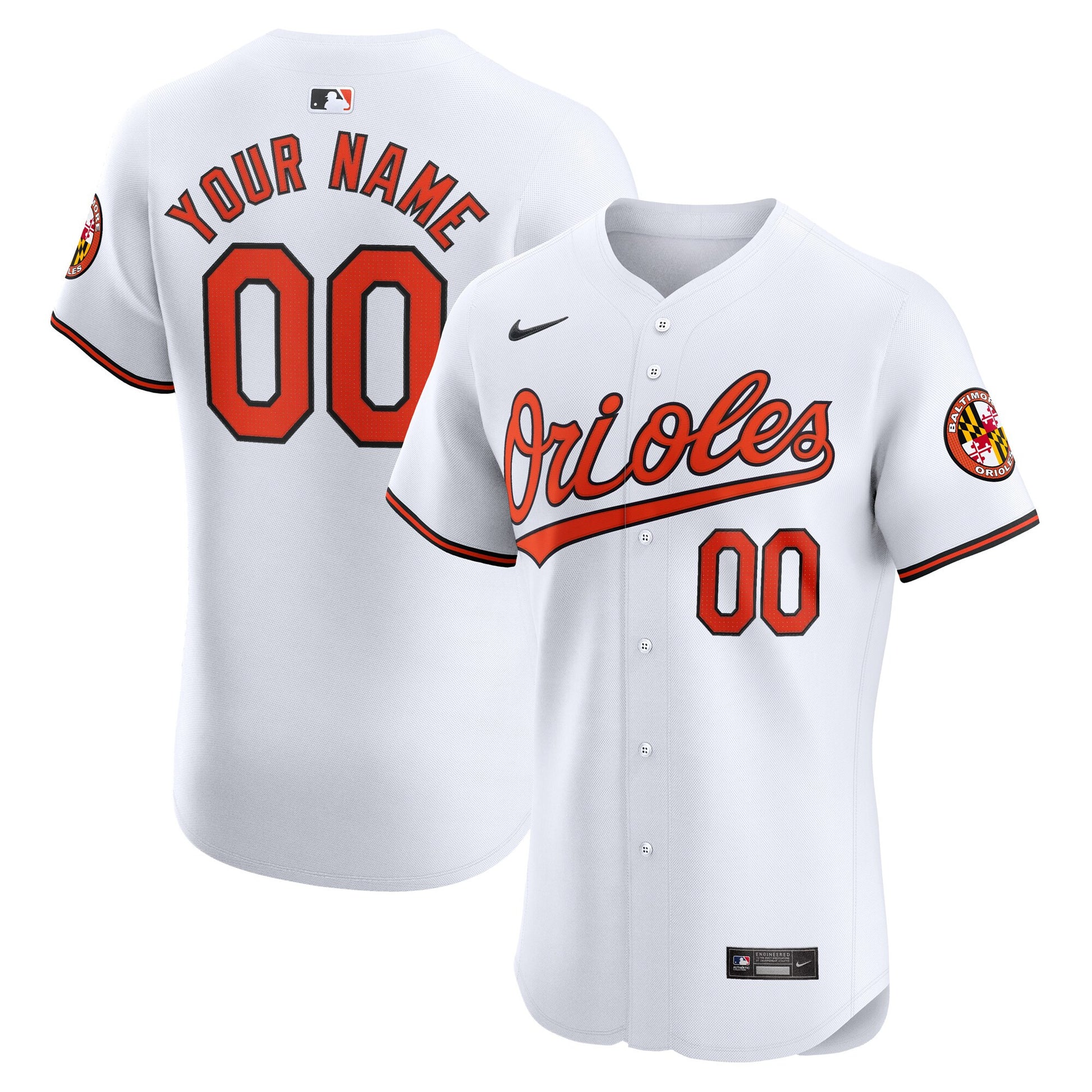 Baltimore Orioles white Elite jersey