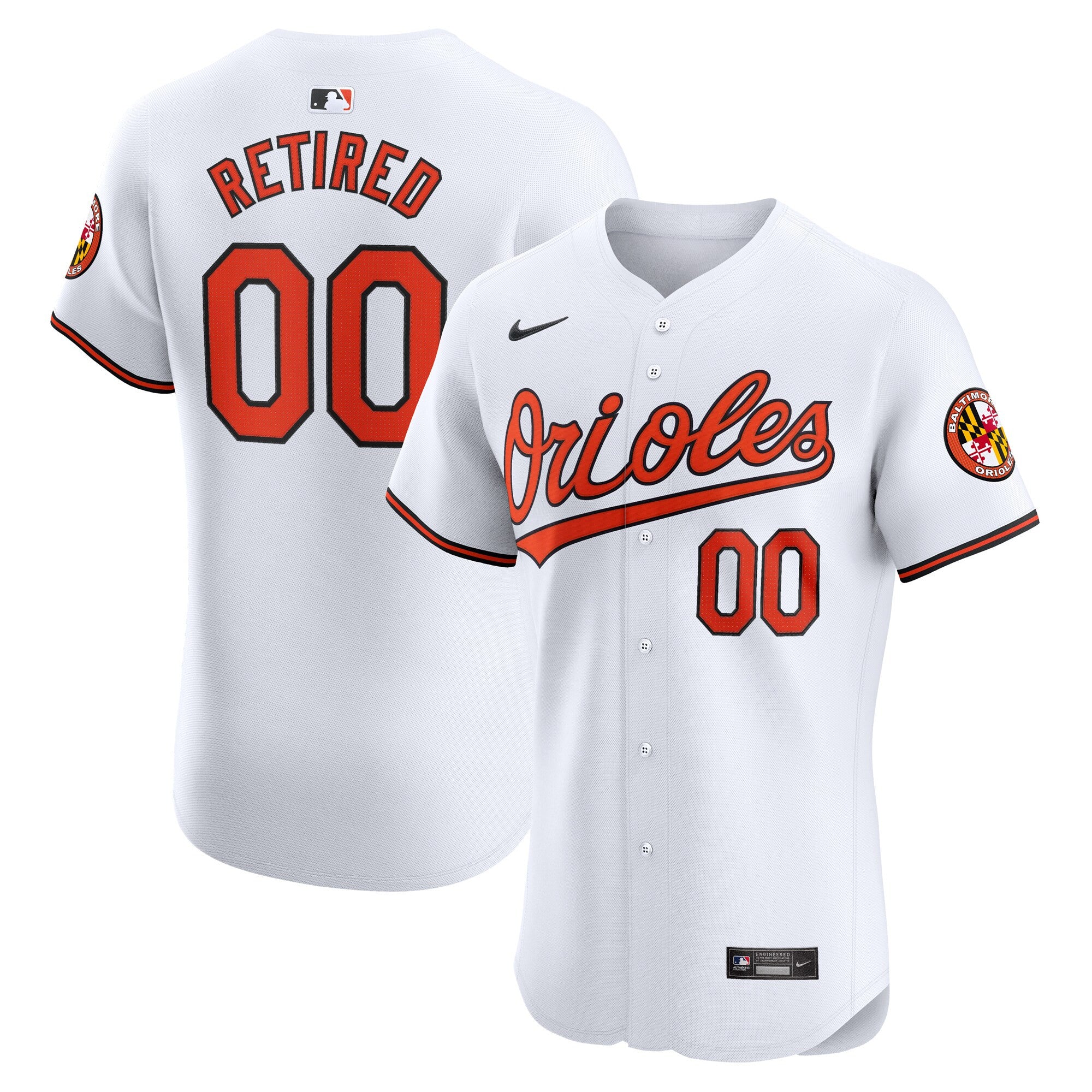 Baltimore Orioles white Elite jersey