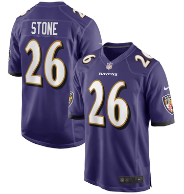 Geno Stone Baltimore Ravens purple Vapor jersey