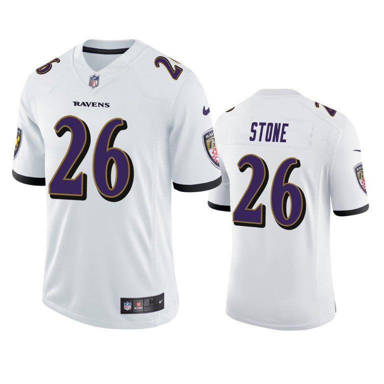 Geno Stone Baltimore Ravens white Vapor jersey