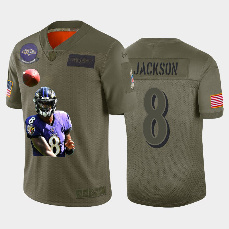 Lamar Jackson Baltimore Ravens olive Untouchable jersey