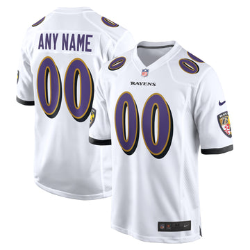 Custom Baltimore Ravens white jersey