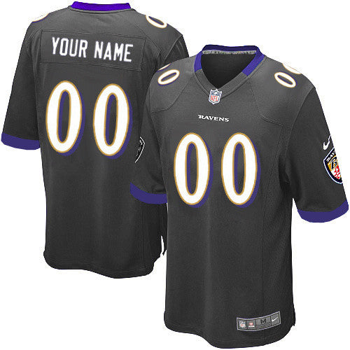 Custom Baltimore Ravens black Game jersey