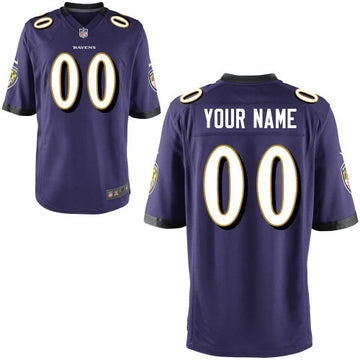 Custom Baltimore Ravens purple Game jersey