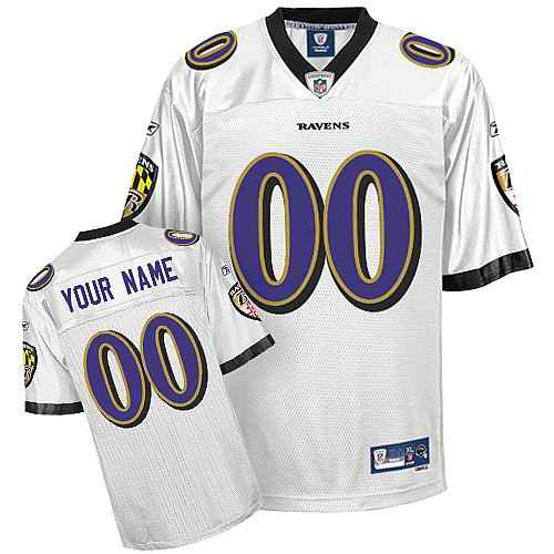Custom Baltimore Ravens white jersey