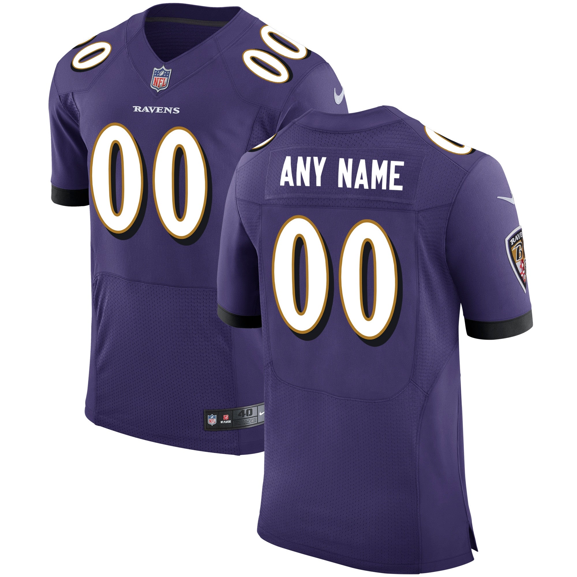 Custom Baltimore Ravens purple Elite jersey