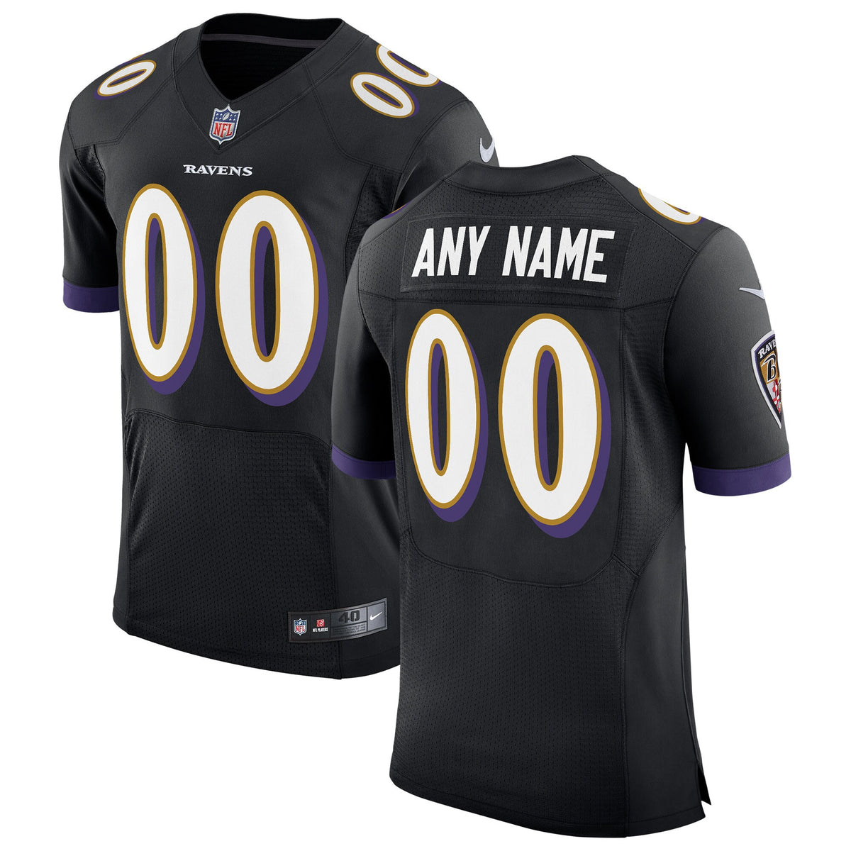 Speed Machine Baltimore Ravens black Elite jersey