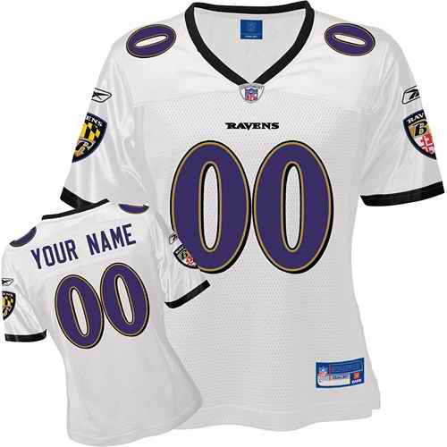 Custom Baltimore Ravens white jersey