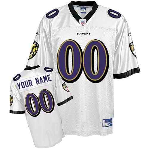 Custom Baltimore Ravens white jersey