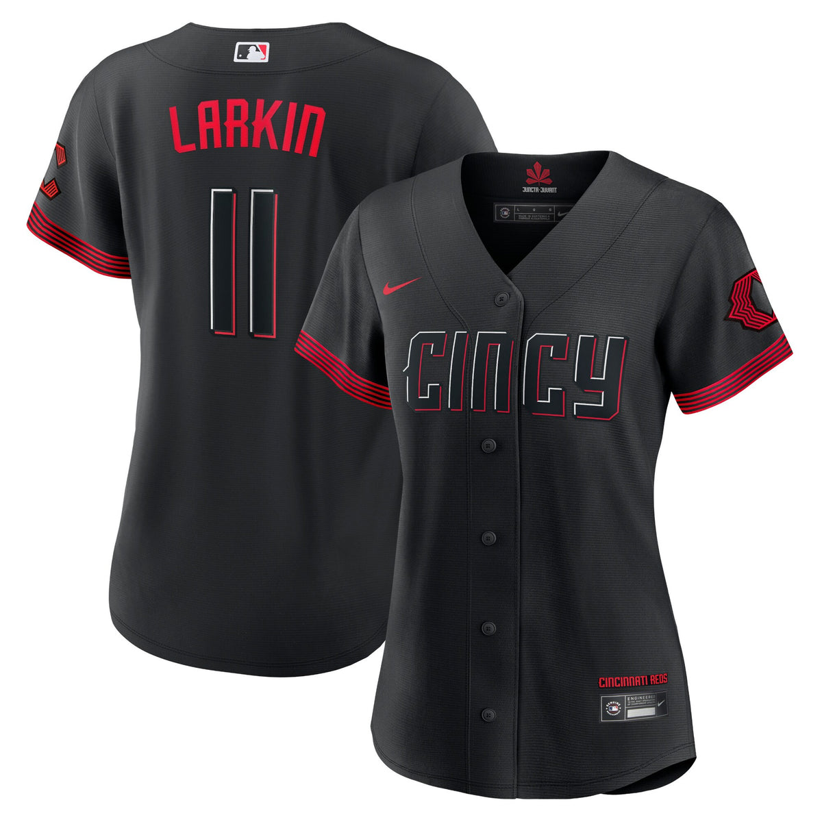 Barry Larkin Cincinnati Reds black City Connect jersey