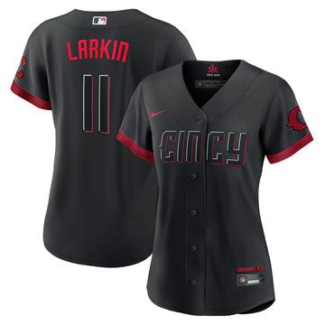 Barry Larkin Cincinnati Reds black City Connect jersey