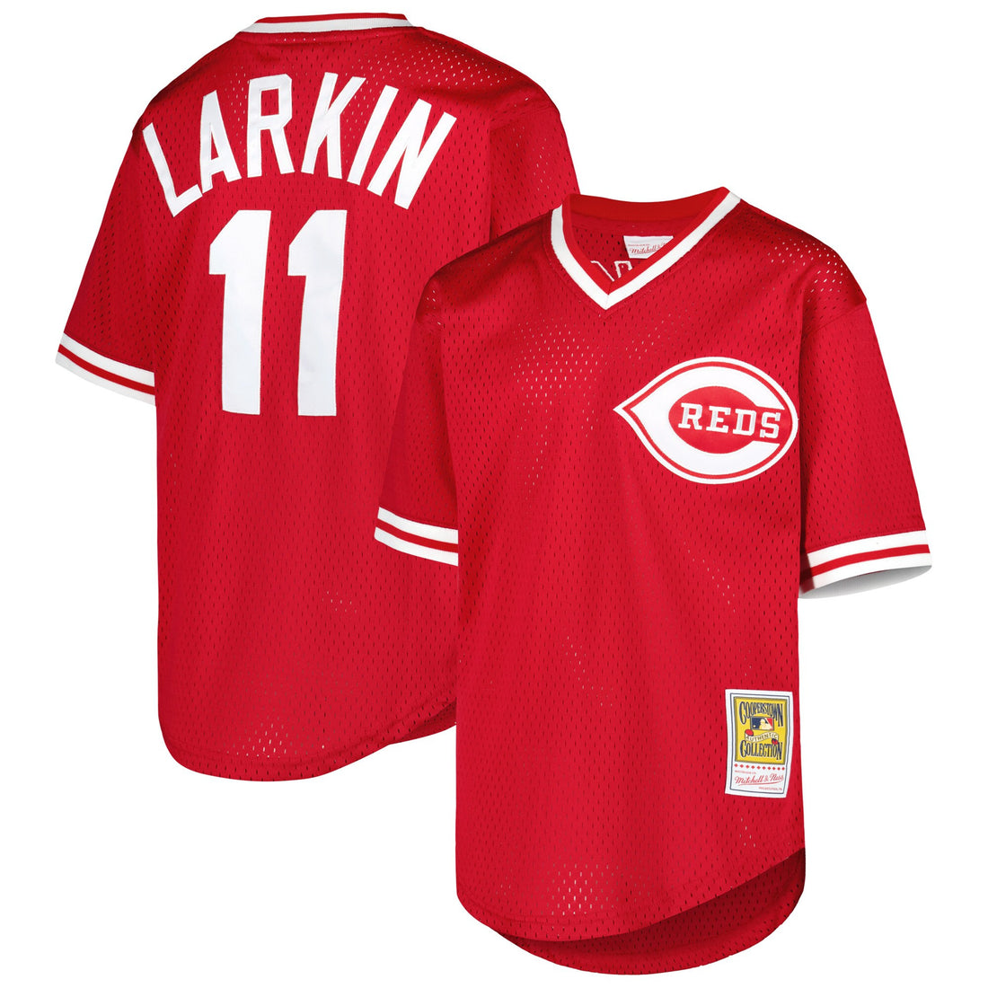 Barry Larkin Cincinnati Reds red Cooperstown jersey