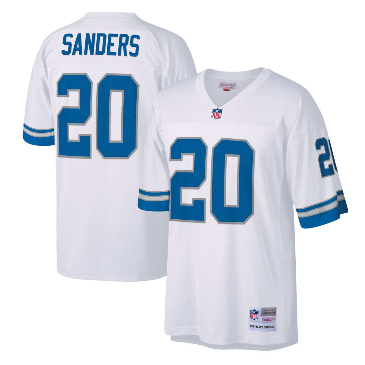 Barry Sanders Detroit Lions white jersey