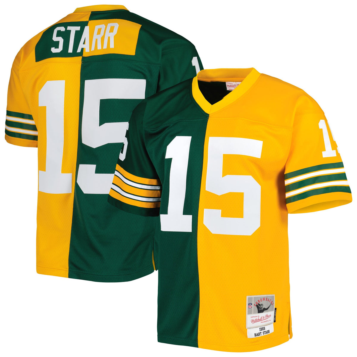 Bart Starr Green Bay Packers green Split jersey