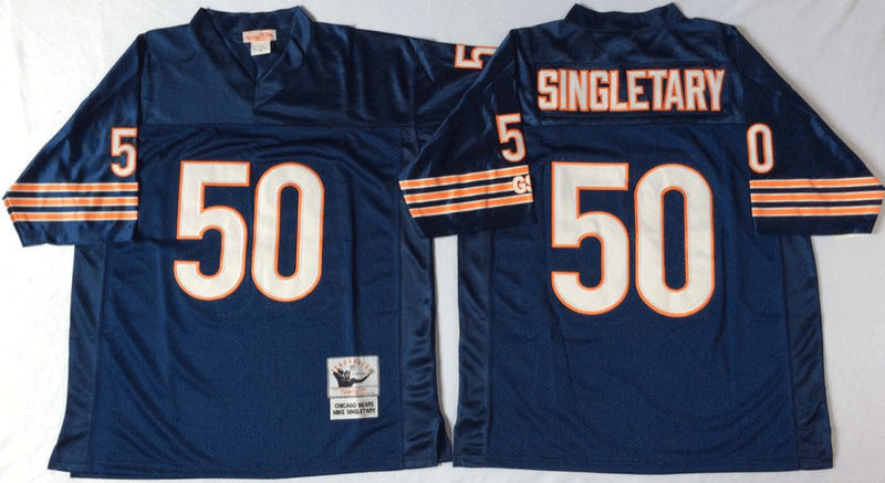 Mike Singletary Chicago Bears navy Throwback jersey