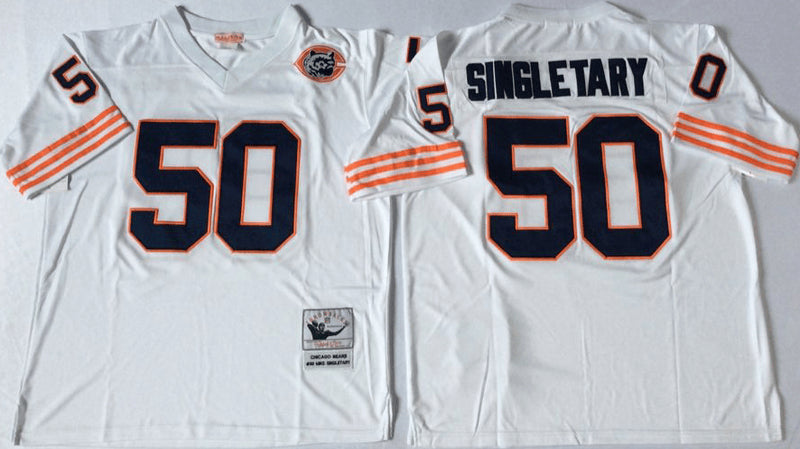 Mike Singletary Chicago Bears white Throwback jersey