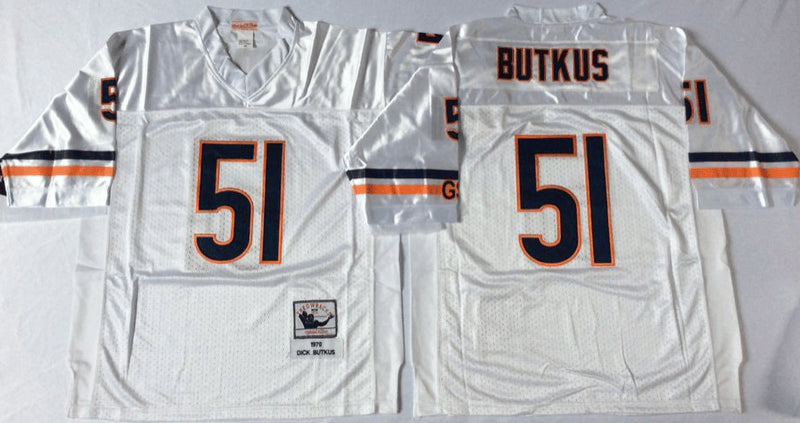 Dick Butkus Chicago Bears white Throwback jersey