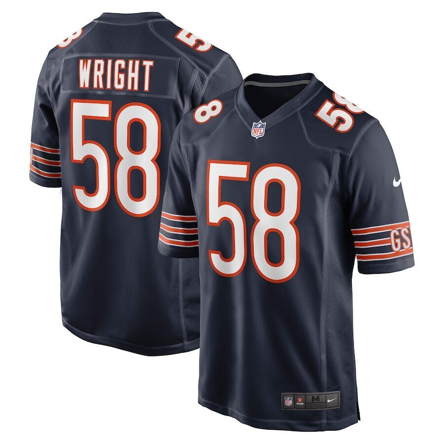Darnell Wright Chicago Bears navy Vapor jersey