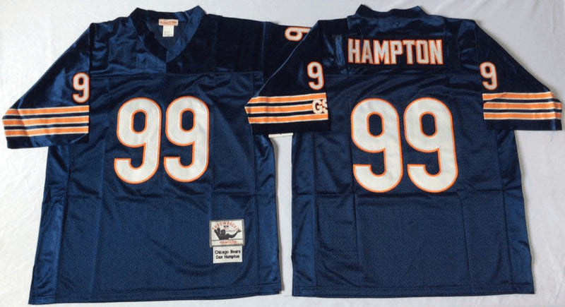 Dan Hampton Chicago Bears navy Throwback jersey