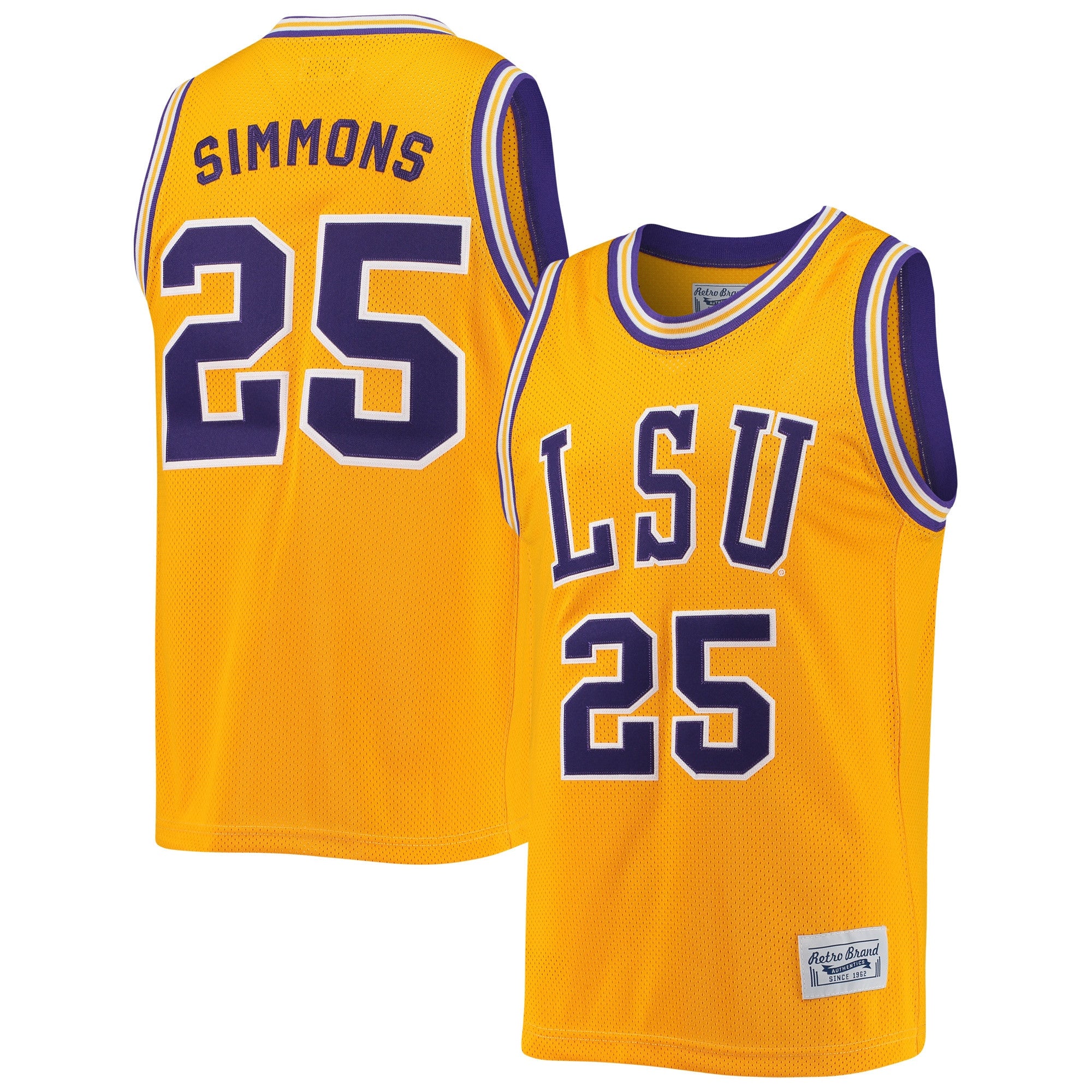 Ben Simmons Original LSU Tigers gold Retro jersey