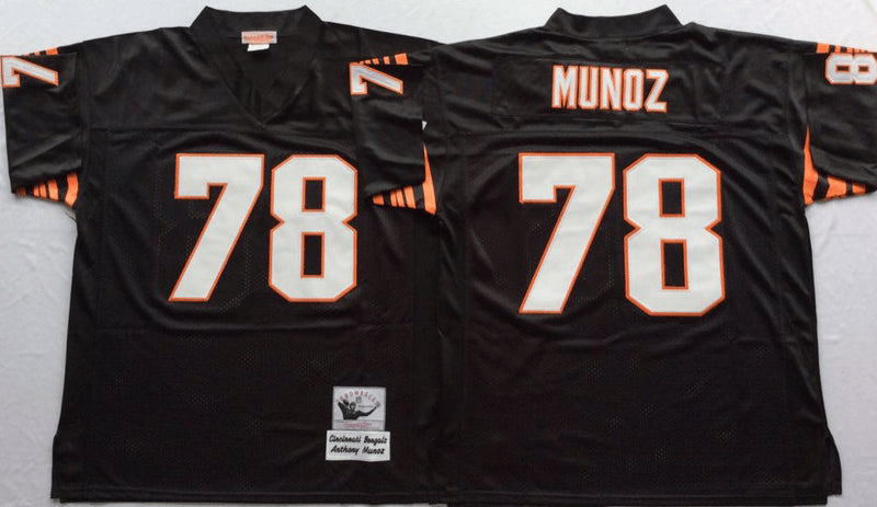 Anthony Munoz Cincinnati Bengals black Throwback jersey