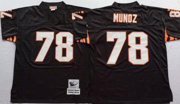 Anthony Munoz Cincinnati Bengals black Throwback jersey
