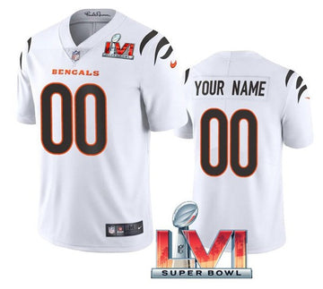 Custom Cincinnati Bengals white Vapor jersey