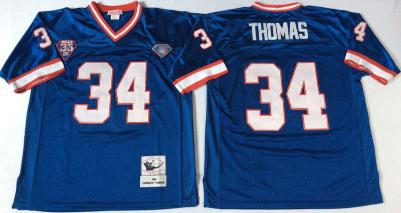 Thurman Thomas Buffalo Bills blue Throwback jersey