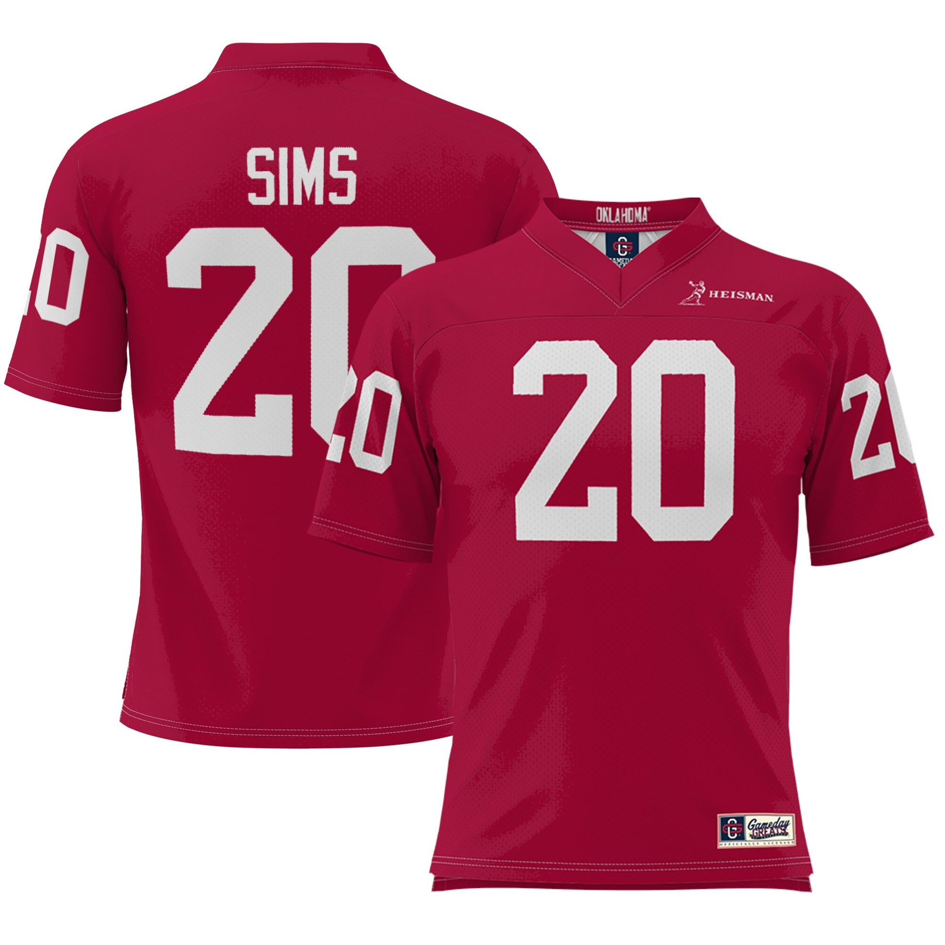 Billy Sims Heisman Oklahoma Sooners crimson jersey