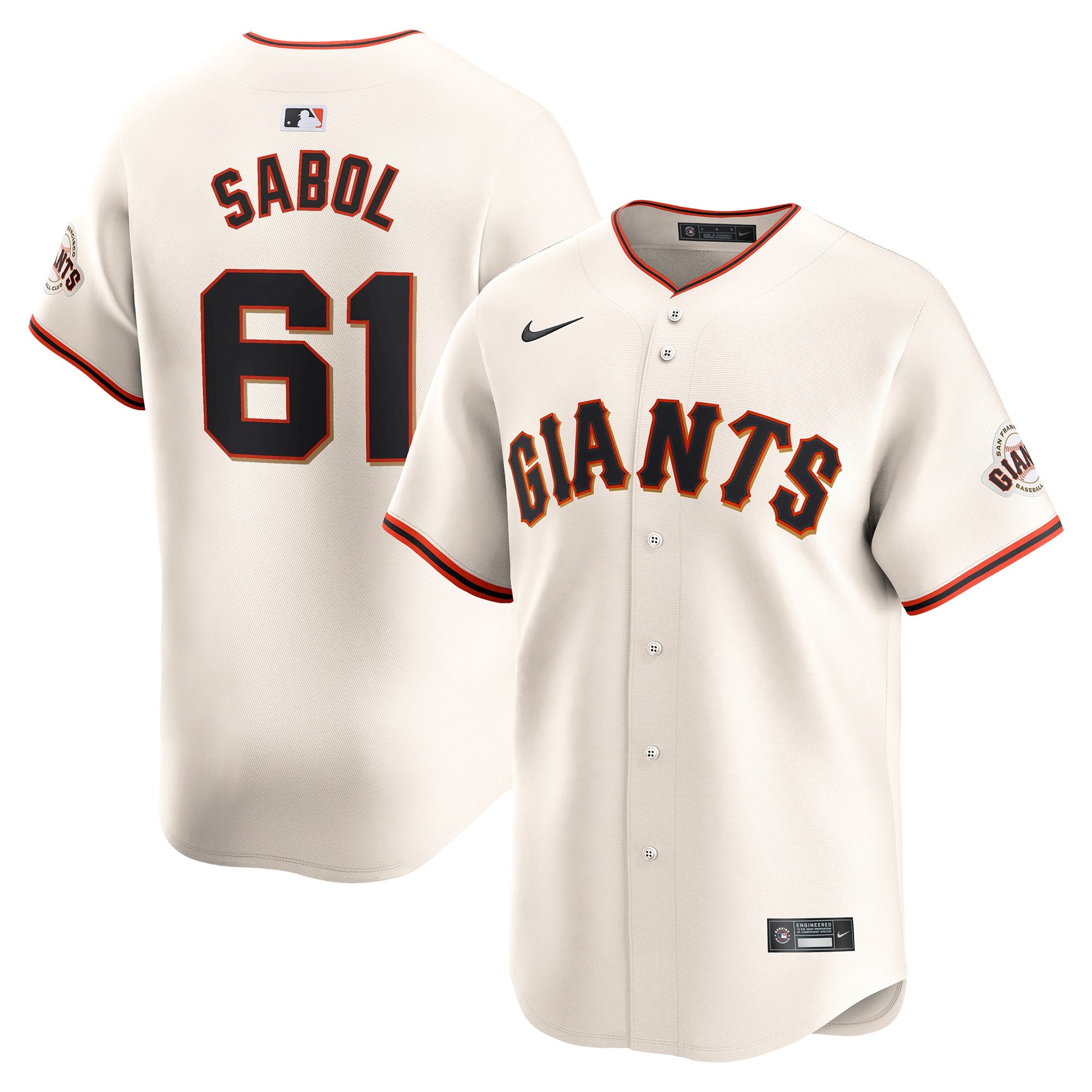 Blake Sabol San Francisco Giants cream Limited jersey