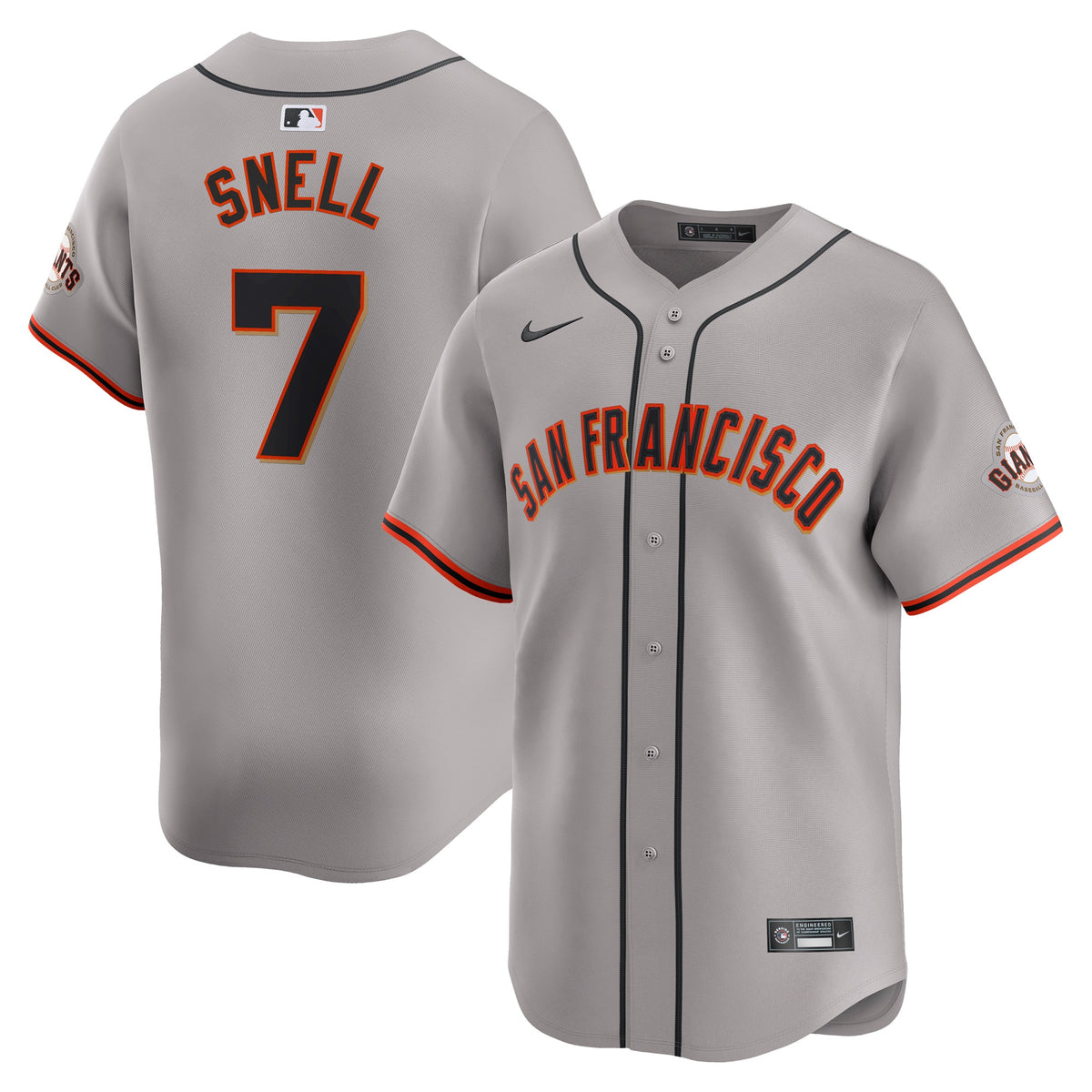 Blake Snell San Francisco Giants gray Limited jersey