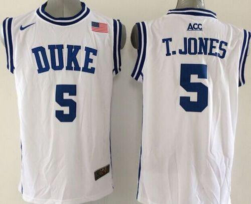 Tyus Jones Duke Blue Devils white jersey