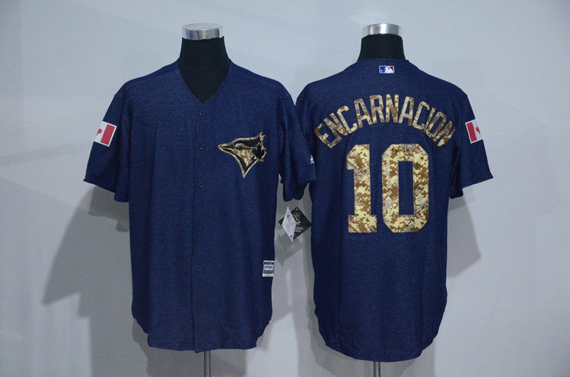 Edwin Encarnacion Toronto Blue Jays navy Salute To Service jersey